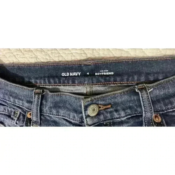 Old Navy Blue Boyfriend Straight Crop Jeans Womens Size 4 J25 - Picture 2 of 3